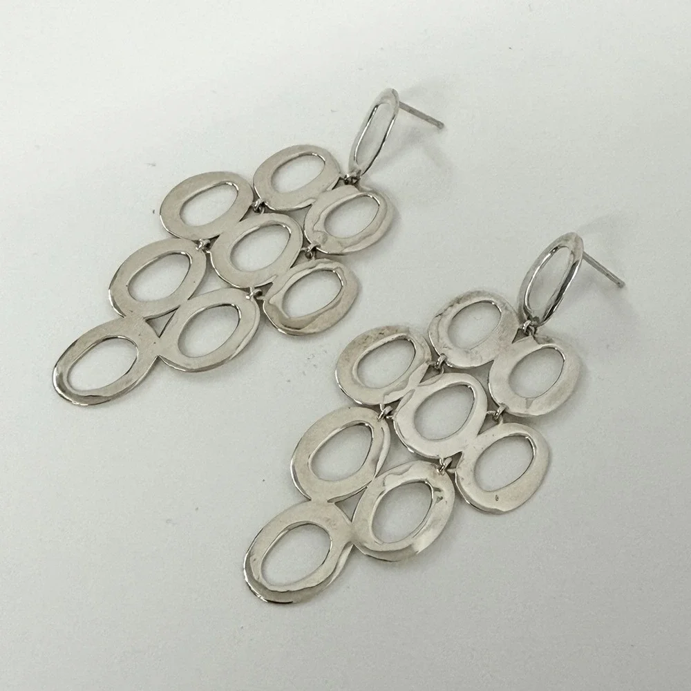 Ippolita Classico Sterling Cascade Earrings Open Oval Shape For Pierced Ears